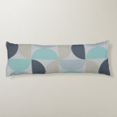 Mid-Century Modern blauw en grijs Lichaamskussen (Achterkant)