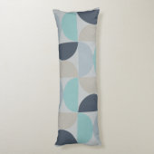 Mid-Century Modern blauw en grijs Lichaamskussen (Achterkant (Verticaal))