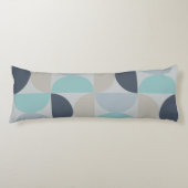 Mid-Century Modern blauw en grijs Lichaamskussen (Voorkant)