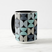 Mid-Century Modern blauw en grijs Mok (Voorkant links)