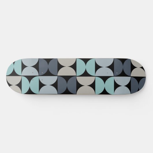 Mid-Century Modern blauw en grijs Persoonlijk Skateboard (Horizontaal)