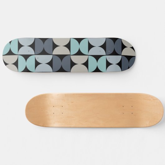 Mid-Century Modern blauw en grijs Persoonlijk Skateboard (Horizontaal)