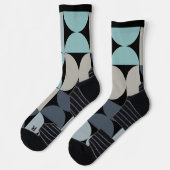 Mid-Century Modern blauw en grijs Sokken (Links)