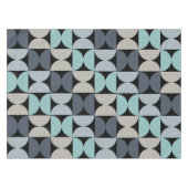 Mid-Century Modern blauw en grijs Tafelkleed (Voorkant (Horizontaal))