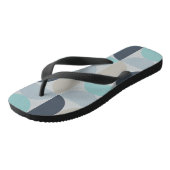Mid-Century Modern blauw en grijs Teenslippers (Schuin)