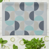 Mid-Century Modern blauw en grijs Theedoek (Gevouwen)