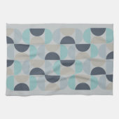 Mid-Century Modern blauw en grijs Theedoek (Horizontaal)