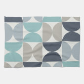 Mid-Century Modern blauw en grijs Theedoek (Horizontaal)