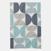 Mid-Century Modern blauw en grijs Theedoek (Verticaal)