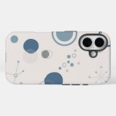 'Mid-Century Modern Blauwe Cirkels' iPhone 16 Stev Case-Mate iPhone Case (Achterkant (horizontaal))