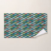 Mid-Century modern Blauwgroen en koraalpatroon Bad Handdoek (Handdoek)