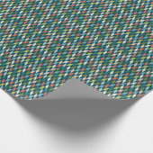 Mid-Century modern Blauwgroen en koraalpatroon Cadeaupapier (Hoek)