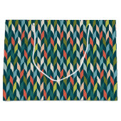 Mid-Century modern Blauwgroen en koraalpatroon Groot Cadeauzakje (Voorkant)