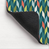 Mid-Century modern Blauwgroen en koraalpatroon Muismat (Hoek)