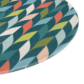 Mid-Century modern Blauwgroen en koraalpatroon Snijplank (Hoek)