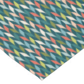 Mid-Century modern Blauwgroen en koraalpatroon Tafelkleed (Gekanteld)