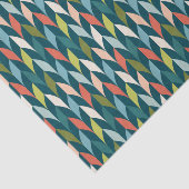 Mid-Century modern Blauwgroen en koraalpatroon Tissuepapier (Detail)