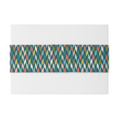 Mid-Century modern Blauwgroen en koraalpatroon Uitnodigingen Wikkel (Achterkant Voorbeeld)