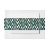 Mid-Century modern Blauwgroen en koraalpatroon Uitnodigingen Wikkel (Voorkant Voorbeeld)