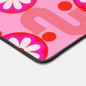 Mid Century Modern Bloempatroon Roze Retro Bureaumat (Hoek)