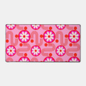 Mid Century Modern Bloempatroon Roze Retro Bureaumat (Voorkant)