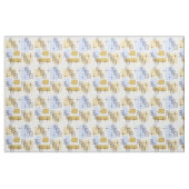 Mid Century Modern Blue Gold Stof (Yard (91,4 cm))