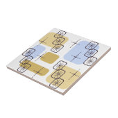 Mid Century Modern Blue Gold Tegeltje (Zijkant)