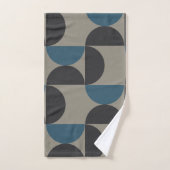 Mid-Century Modern Blue Grey Gunmetal Bad Handdoek (Handdoek)