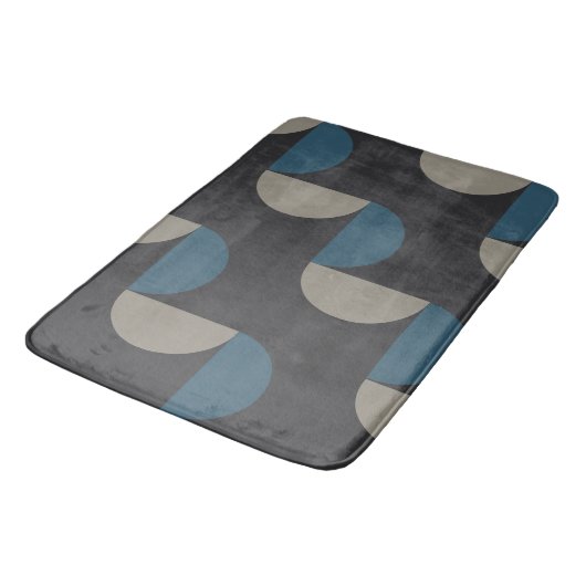 Mid-Century Modern Blue Grey Gunmetal Badmat (Gekanteld)