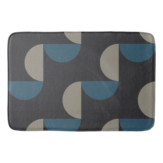 Mid-Century Modern Blue Grey Gunmetal Badmat (Voorkant)
