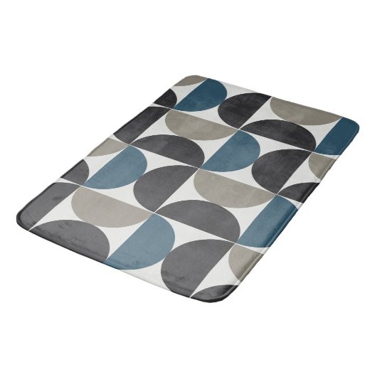 Mid-Century Modern Blue Grey Gunmetal Badmat (Gekanteld)