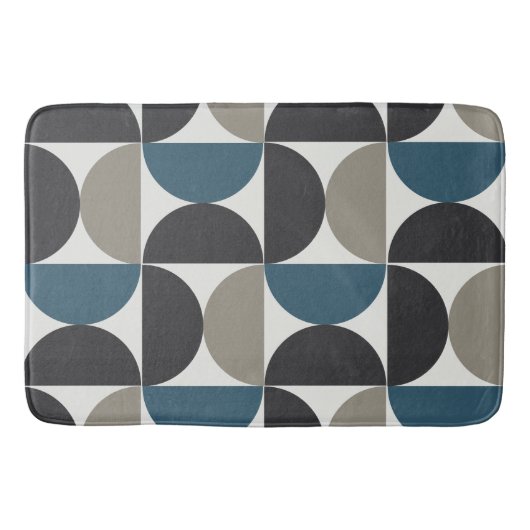 Mid-Century Modern Blue Grey Gunmetal Badmat (Voorkant)