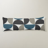 Mid-Century Modern Blue Grey Gunmetal Lichaamskussen (Achterkant)