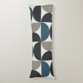 Mid-Century Modern Blue Grey Gunmetal Lichaamskussen (Voorkant Verticaal)