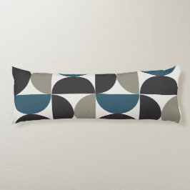 Mid-Century Modern Blue Grey Gunmetal Lichaamskussen