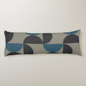 Mid-Century Modern Blue Grey Gunmetal Lichaamskussen (Achterkant)