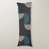 Mid-Century Modern Blue Grey Gunmetal Lichaamskussen (Voorkant Verticaal)