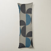 Mid-Century Modern Blue Grey Gunmetal Lichaamskussen (Achterkant (Verticaal))