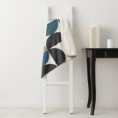 Mid-Century Modern Blue Grey Gunmetal Sherpa Deken (In situ)