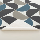 Mid-Century Modern Blue Grey Gunmetal Sherpa Deken (3/4)