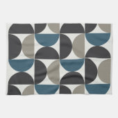 Mid-Century Modern Blue Grey Gunmetal Theedoek (Horizontaal)