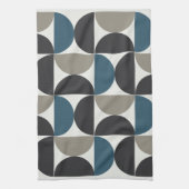 Mid-Century Modern Blue Grey Gunmetal Theedoek (Verticaal)