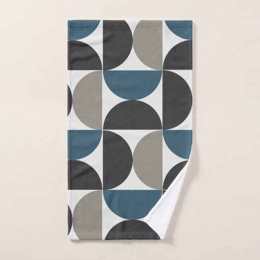Mid-Century Modern Blue Grey Gunmetal Towel Bad Handdoek (Handdoek)