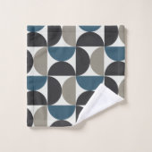 Mid-Century Modern Blue Grey Gunmetal Towel Bad Handdoek (Wasdoekje)