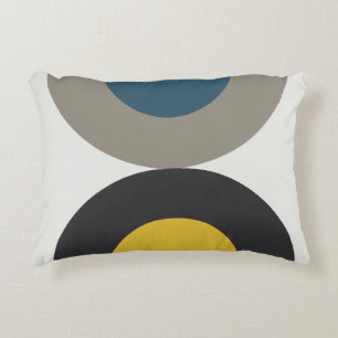 Mid-Century Modern Blue yellow Gunmetal Accent Kussen