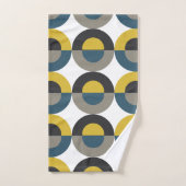 Mid-Century Modern Blue yellow Gunmetal Bad Handdoek (Handdoek)