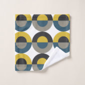 Mid-Century Modern Blue yellow Gunmetal Bad Handdoek (Wasdoekje)