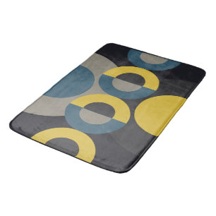 Mid-Century Modern Blue yellow Gunmetal Badmat