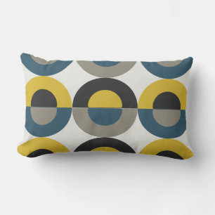 Mid-Century Modern Blue yellow Gunmetal Kussen