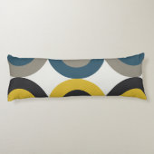 Mid-Century Modern Blue yellow Gunmetal Lichaamskussen (Achterkant)